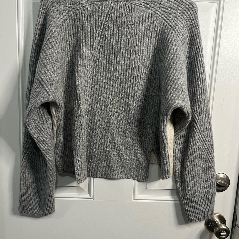 RAG & BONE
Pierce Colorblock Rib Cashmere Boxy Fit Knit Half Zip Sweater Gray XS - Picture 11 of 13